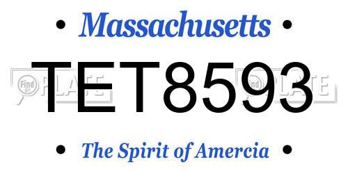 TET8593 Massachusetts License Plate