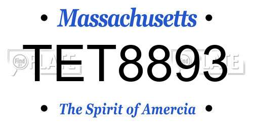 TET8893 Massachusetts License Plate