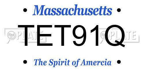 TET91Q Massachusetts License Plate