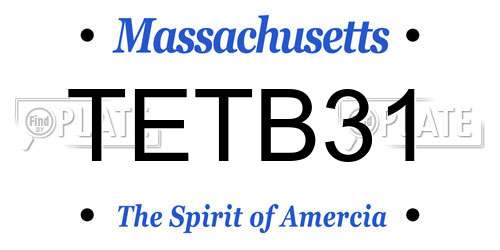 TETB31 Massachusetts License Plate
