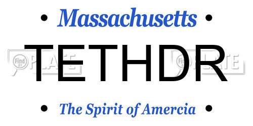 TETHDR Massachusetts License Plate