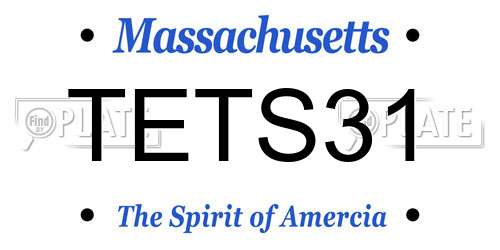 TETS31 Massachusetts License Plate