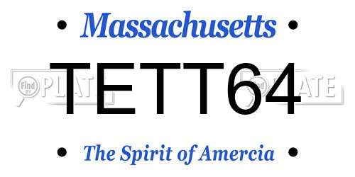 TETT64 Massachusetts License Plate