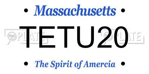 TETU20 Massachusetts License Plate