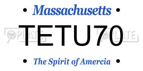 TETU70 Massachusetts License Plate
