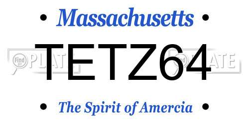 TETZ64 Massachusetts License Plate