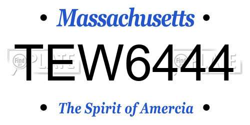 TEW6444 Massachusetts License Plate