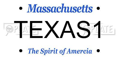 TEXAS1 Massachusetts License Plate