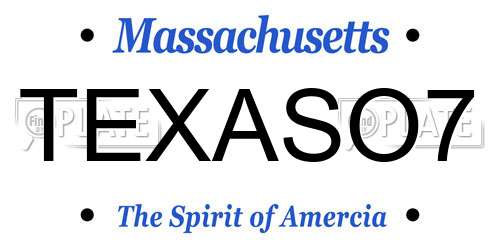 TEXASO7 Massachusetts License Plate