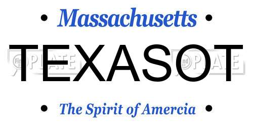 TEXASOT Massachusetts License Plate