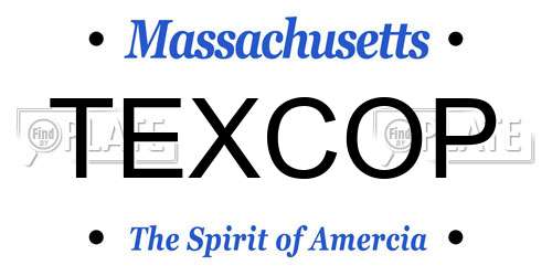 TEXCOP Massachusetts License Plate