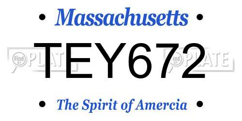 TEY672 Massachusetts License Plate