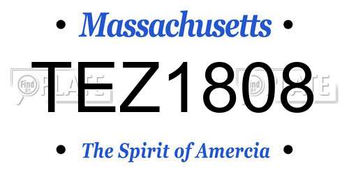 TEZ1808 Massachusetts License Plate