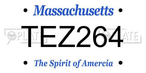 TEZ264 Massachusetts License Plate