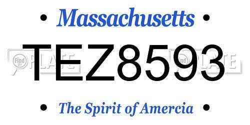 TEZ8593 Massachusetts License Plate