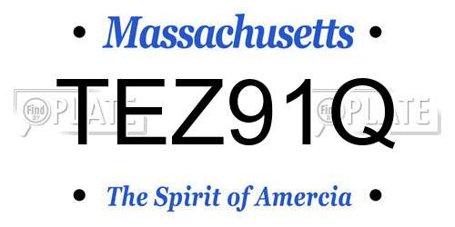 TEZ91Q Massachusetts License Plate