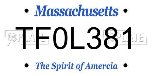 TF0L381 Massachusetts License Plate