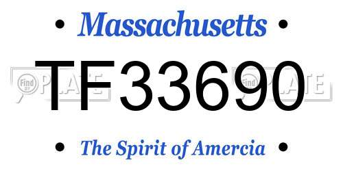 TF33690 Massachusetts License Plate