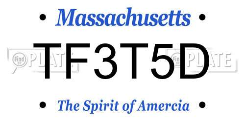 TF3T5D Massachusetts License Plate
