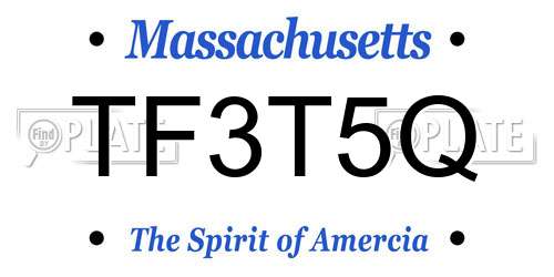 TF3T5Q Massachusetts License Plate