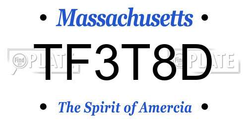 TF3T8D Massachusetts License Plate