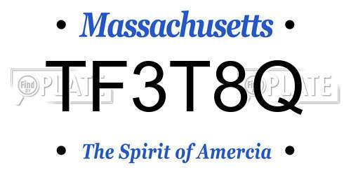 TF3T8Q Massachusetts License Plate