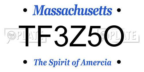 TF3Z5O Massachusetts License Plate