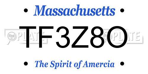 TF3Z8O Massachusetts License Plate