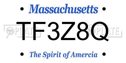 TF3Z8Q Massachusetts License Plate