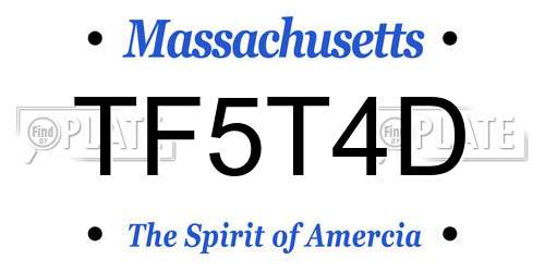 TF5T4D Massachusetts License Plate