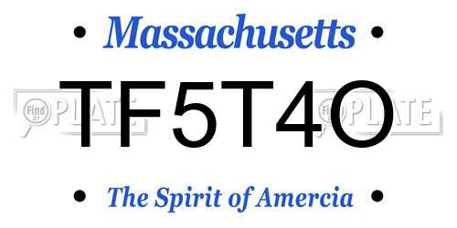 TF5T4O Massachusetts License Plate