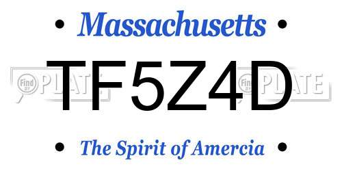 TF5Z4D Massachusetts License Plate