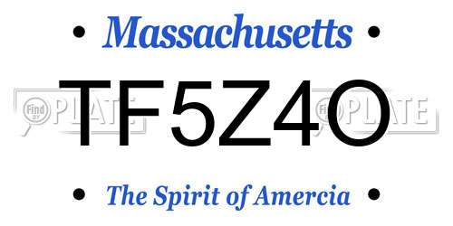 TF5Z4O Massachusetts License Plate