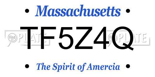 TF5Z4Q Massachusetts License Plate