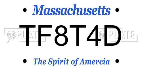 TF8T4D Massachusetts License Plate