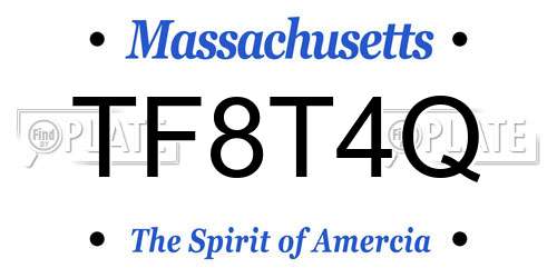 TF8T4Q Massachusetts License Plate