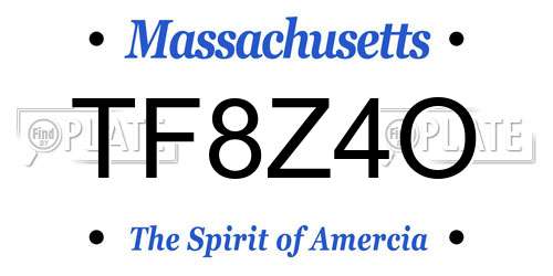 TF8Z4O Massachusetts License Plate