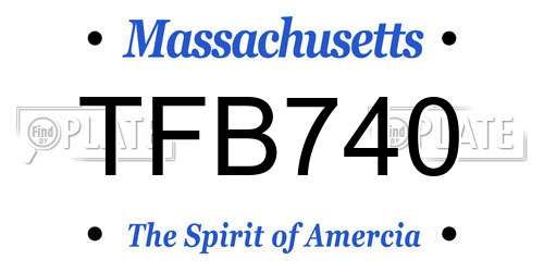 TFB740 Massachusetts License Plate