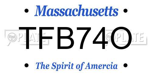 TFB74O Massachusetts License Plate