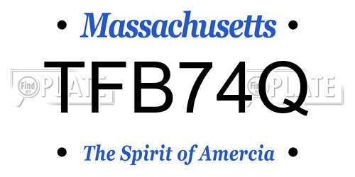 TFB74Q Massachusetts License Plate