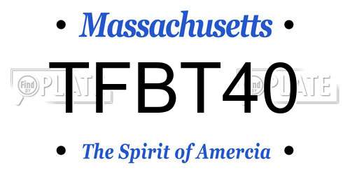 TFBT40 Massachusetts License Plate