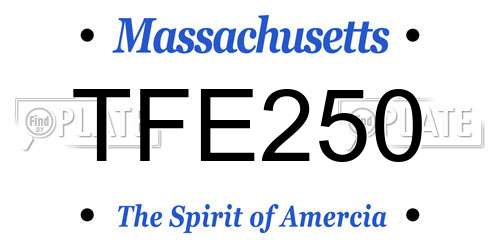 TFE250 Massachusetts License Plate
