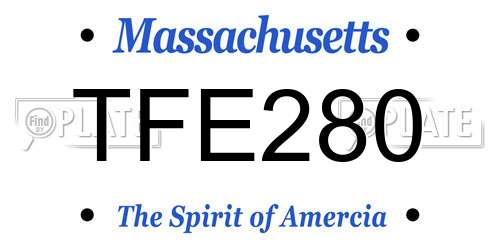 TFE280 Massachusetts License Plate