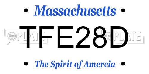TFE28D Massachusetts License Plate