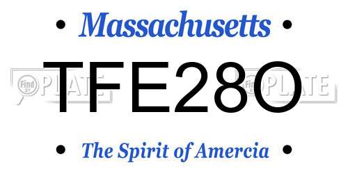 TFE28O Massachusetts License Plate