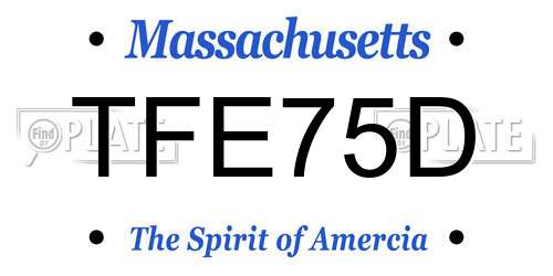 TFE75D Massachusetts License Plate