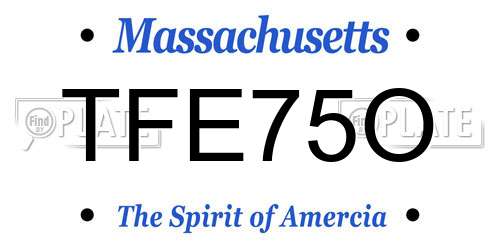 TFE75O Massachusetts License Plate