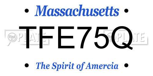 TFE75Q Massachusetts License Plate