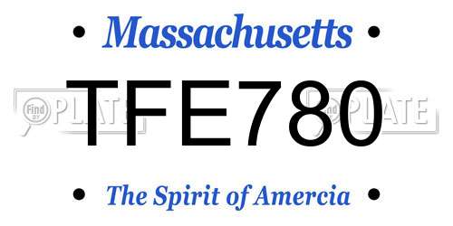 TFE780 Massachusetts License Plate
