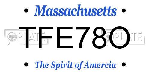 TFE78O Massachusetts License Plate